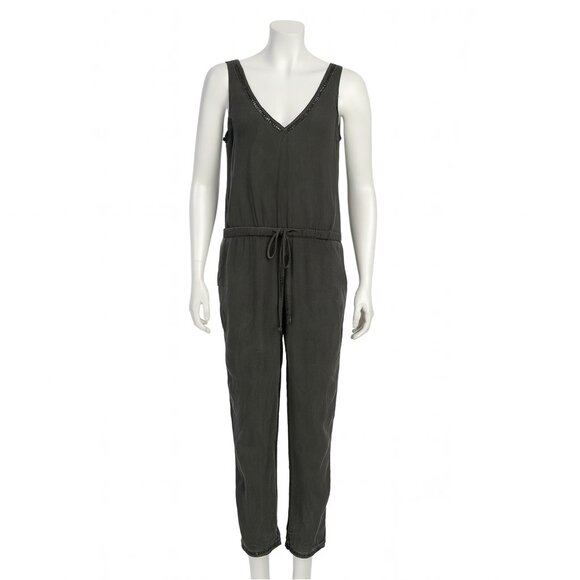 Anthropologies Cloth And Stone Gray Size Small Jumpsuit Romper Pants Wrap top - Picture 1 of 9
